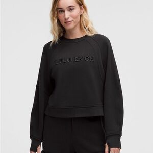 NWT lululemon athletica Scuba Oversized Pullover Wordmark black size: XS/S